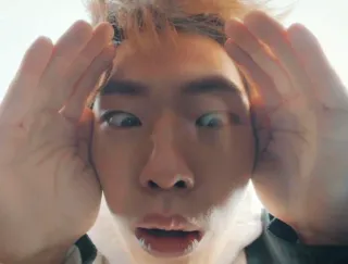 😳 7bb22b76 lustig, albern, schielend, doof, asiatischer Mann, Gesicht, Ausdruck whatsapp sticker