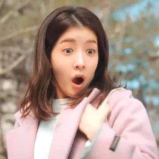 😱 bf4a9b8a geschockt, überrascht, Frau, Gesichtsausdruck, koreanisch, süß, offener Mund whatsapp sticker