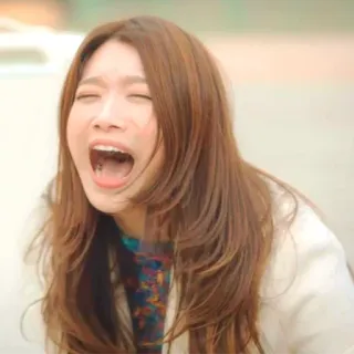 😱 d436b487 frau, schreien, offener mund, emotion, ausdruck, asiatin whatsapp sticker