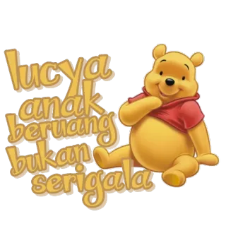🙋 badfce80 Winnie the Pooh lucya anak beruang bukan serigala winnie the pooh, lucya, beruang, kartun whatsapp sticker