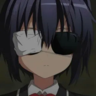 😎 53953f6b Rikka Takanashi Love, Chunibyo & Other Delusions Anime, Karakter, Penutup mata, Rikka Takanashi telegram sticker