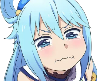 😭 96cab26e Aqua Konosuba anime, Konosuba, Aqua, menangis, sedih, air mata telegram sticker