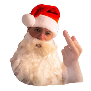 🖕 05f9d4d5 サンタクロース, 中指, 侮辱的, クリスマス, ホリデー, 失礼 telegram sticker