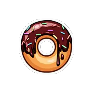 🍩 398a22e9 ドーナツ, チョコレート, スプリンクル, 食べ物, デザート, スイーツ, 甘い telegram sticker