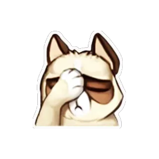 😐 81edd015 猫, フェイスパーム, 失望, 不機嫌, ミーム telegram sticker