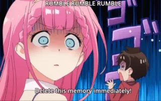 🤬 4a8580da Delete this memory immediately! Anime, Meme, Grappig, Beschaamd, Reactie telegram sticker