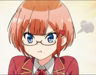 😠 61880371 Anime, Boos, Pruilen, Geërgerd, Personage, Cartoon, Bril telegram sticker