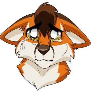 😢 033e5604 лиса, плачет, грустный, эмоции, слёзы, пушистый whatsapp sticker