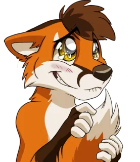 ☺️ 145f4572 лиса, фурри, животное, мультфильм, антропоморфный, милый, улыбающийся whatsapp sticker