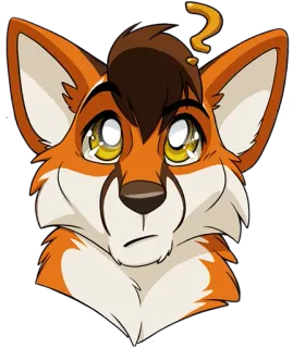 🤔 1671c58c лиса, пушистый, антропоморфный, животное, млекопитающее, мультфильм, оранжевый whatsapp sticker