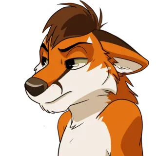 😠 258e6580 лиса, фурри, антропоморфный, мультик, животное, оранжевый, белый, коричневый whatsapp sticker