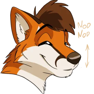 😌 8e8b67d1 лиса, фурри, животное, мультфильм, счастливый, антропоморфный, улыбающийся whatsapp sticker