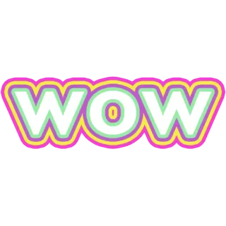 😮 d632f482 WOW wow, sticker, uitdrukking, kleurrijk telegram sticker