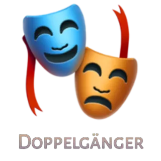 🎭 9db3d2b5 DOPPELGÄNGER sobowtór, maska, dramat, teatr, komedia, tragedia, odzwierciedlenie telegram sticker