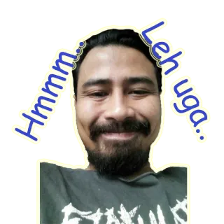 ☺️ 3733a030 Hmmm... Leh uga. Mem, Portret, Mężczyzna, Śmieszne telegram sticker