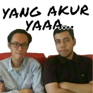 🤝 e8354d87 YANG AKUR YAAA... ludzie, przyjaźń, razem, mężczyźni, portret, pozdrowienie telegram sticker