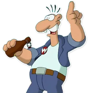 ☝ 2e1e501f cartoon, beer, man, bottle, funny whatsapp sticker