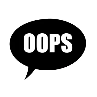 😀 9d3c78cc OOPS speech bubble, oops, mistake, error, apology telegram sticker
