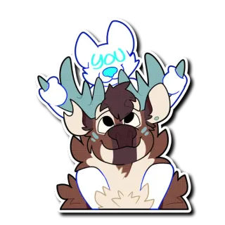 🤗 ae1b647d YOU ケモノ, 動物, 可愛い, テキスト telegram sticker