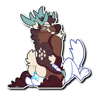 🍑 b4d44cee ケモノ, アンソロ, モンスター, 動物, クリーチャー telegram sticker