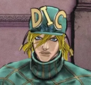 😠 b2faa712 DIC anime, karakter, jojo's bizarre adventure, topi, pirang, marah telegram sticker