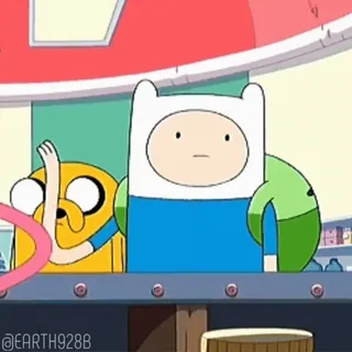 📝 06e733d6 Finn Adventure Time Adventure Time, Finn, Jake, cartoon, animatie, grappig telegram sticker