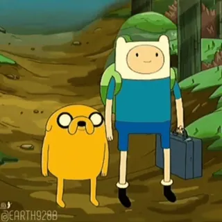 👋 19d916ec Finn Adventure Time cartoon, avontuur, vrienden, Finn, Jake telegram sticker