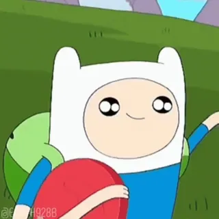 🏃 40db25d2 Finn Adventure Time finn de mens, adventure time, cartoon, animatie, schattig, personage telegram sticker