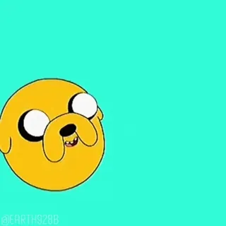 💥 5deb294e Jake Adventure Time @EARTH9288 Cartoon, Hond, Personage, Adventure Time, Jake, Grappig, Geel telegram sticker