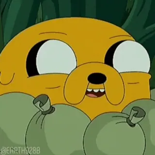 😍 670f0dd1 Jake Adventure Time @EARTH928B cartoon, personage, Jake, Adventure Time, animatie, hond telegram sticker