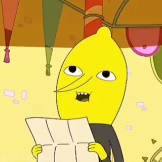 😍 6a8a9fea Lemongrab Adventure Time cartoon, geel, citroen, animatie, personage telegram sticker