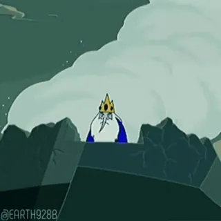 😈 acf67193 Ice King Adventure Time @EARTH928B Cartoon, IJskoning, Adventure Time, Tovenaar, Kroon, Animatie telegram sticker