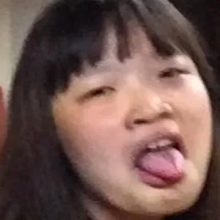 😛 2dd32d60 mặt, chân dung, biểu cảm, lưỡi, châu Á telegram sticker