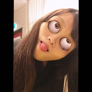 🙄 fbbb9053 khuôn mặt, phụ nữ, mắt lồi, lưỡi, chân dung telegram sticker