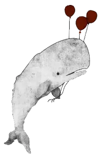 😌 48f0823f baleine, ballons, gris, illustration, animal whatsapp sticker