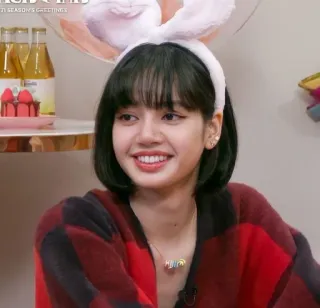 ✨ 5d91f553 Lisa Lisa, K-pop, Blackpink, cantante, celebrità, orecchie da coniglio telegram sticker