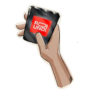 📱 1cf432d8 ROUND! autocollant, main, téléphone, rond telegram sticker