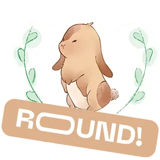 🐰 4a2c2eaa ROUND! lapin, mignon, rond, animal, autocollant telegram sticker