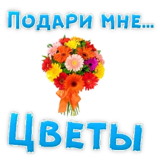 👍 82377c90 ПОДАРИ МНЕ... 
ЦВЕТЫ fiori, bouquet, regalo, presente, floreale, gerbera telegram sticker