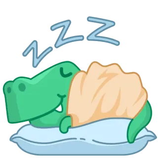 😴 18c6a686 ZZ sleeping, cartoon, zz, crocodile, alligator, animal telegram sticker
