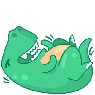 🤣 26589fd6 dinosaur, cartoon, cute, green, animal, reptile, playful telegram sticker