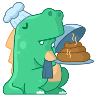 💩 4db7384f dinosaur, chef, food, humor, funny, cooking telegram sticker
