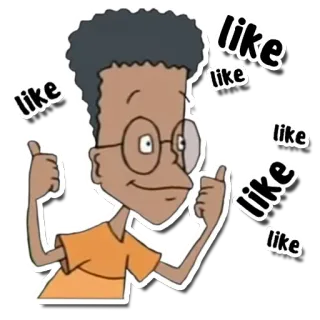 👍 2de20364 like like like like J'aime, Pouce levé, Positif, Dessin animé, Personnage whatsapp sticker