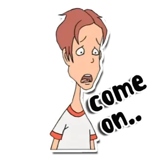 😧 39d8f268 Come on.. sticker, dessin animé, bulle de dialogue, frustration, expression whatsapp sticker