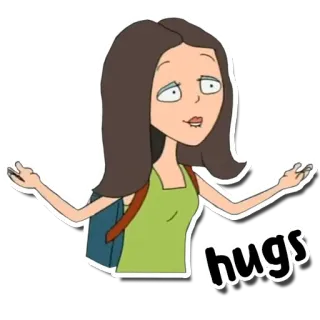🤗 54034e6b hugs dessin animé, femme, câlins, amical, salutation, fille, personnage whatsapp sticker