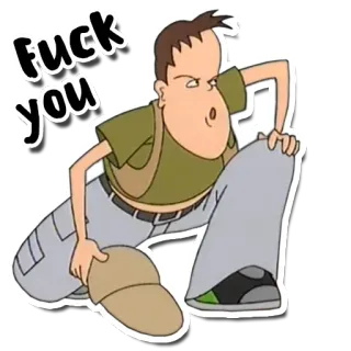 💪 6e9be3ac Fuck you Dessin animé, Gros mot, Offensant, Impoli, Insulte, Aggression whatsapp sticker