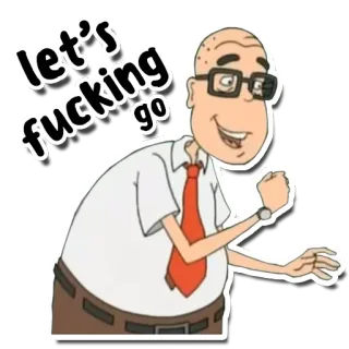 🤪 7b94f720 let's fucking go vulgaire, dessin animé, humour, fête, exclamation whatsapp sticker