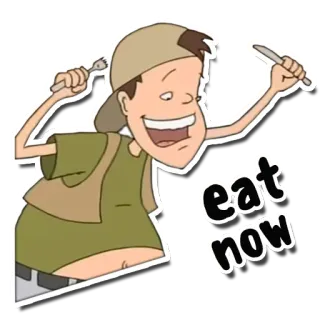 🍴 9c42aca0 eat now manger, faim, nourriture, en train de manger whatsapp sticker