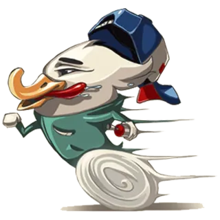 👣 e36c06bf アヒル, 漫画, キャラクター, 走る, スピード, ユーモア telegram sticker
