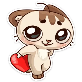 😻 36fb55ec gato, gatinho, coração, amor, fofo, animal, desenho animado telegram sticker